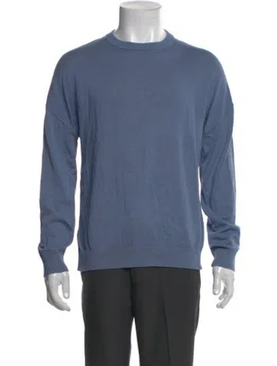 Pre-owned Reiss Crew Neck Long Sleeve Pullover In Blue