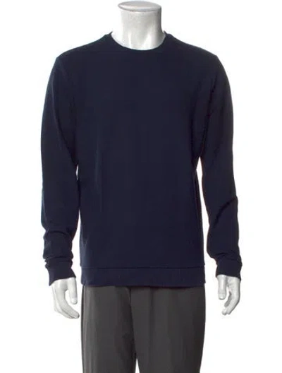Pre-owned Reiss Crew Neck Long Sleeve Pullover In Blue