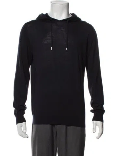 Pre-owned Reiss Crew Neck Long Sleeve Pullover In Blue