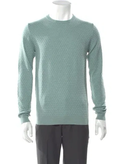 Pre-owned Reiss Crew Neck Long Sleeve Pullover In Green