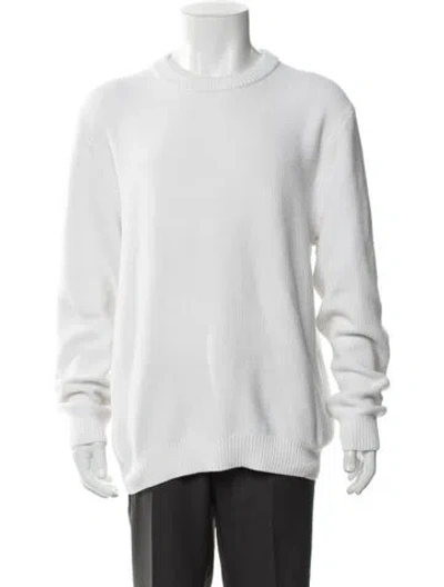 Pre-owned Reiss Crew Neck Long Sleeve Pullover In White