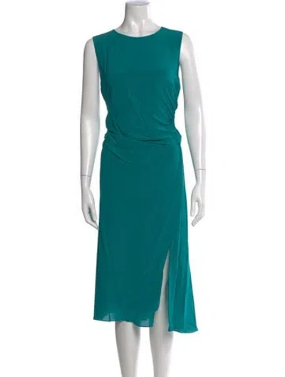 Pre-owned Reiss Crew Neck Midi Length Dress In Multi