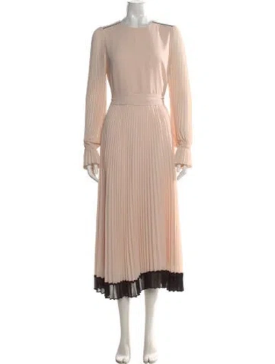 Pre-owned Reiss Crew Neck Midi Length Dress In Neutral