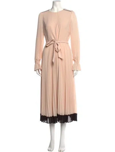 Pre-owned Reiss Crew Neck Midi Length Dress W/ Tags In Pink