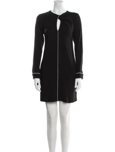 Pre-owned Reiss Crew Neck Mini Dress In Black