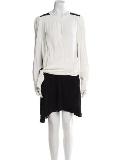 Pre-owned Reiss Crew Neck Mini Dress In Black