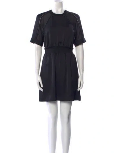 Pre-owned Reiss Crew Neck Mini Dress In Black