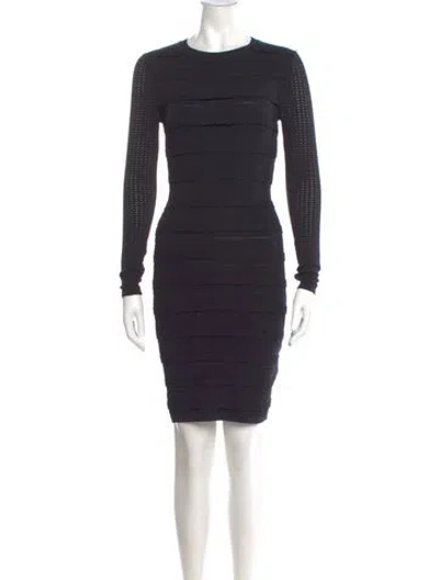 Pre-owned Reiss Crew Neck Mini Dress In Black
