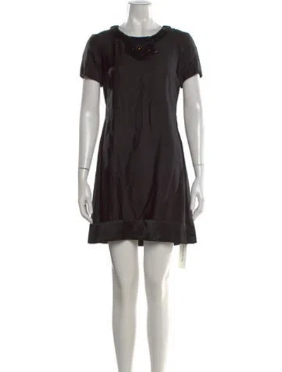 Pre-owned Reiss Crew Neck Mini Dress In Black