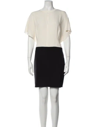 Pre-owned Reiss Crew Neck Mini Dress In Black