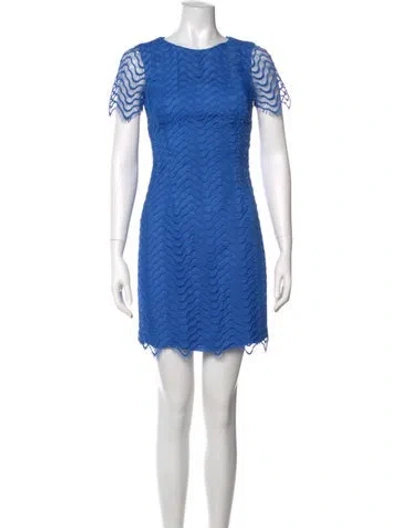 Pre-owned Reiss Crew Neck Mini Dress In Blue