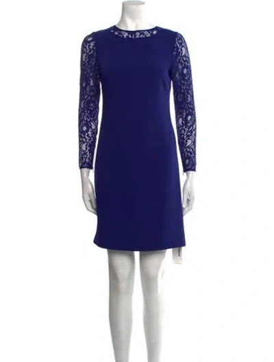 Pre-owned Reiss Crew Neck Mini Dress In Blue