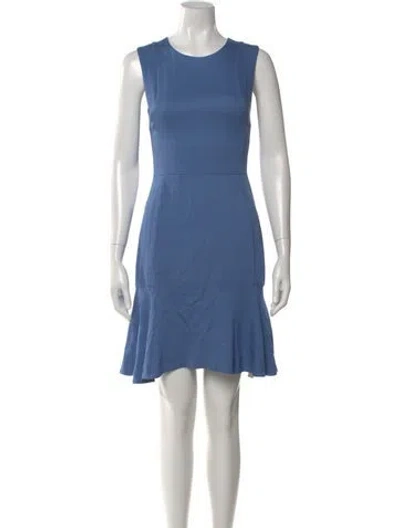 Pre-owned Reiss Crew Neck Mini Dress In Blue
