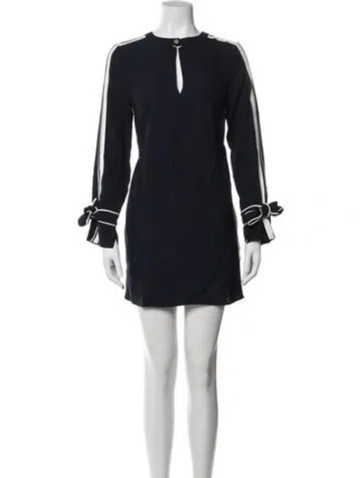 Pre-owned Reiss Crew Neck Mini Dress In Blue
