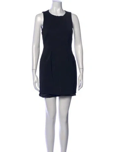 Pre-owned Reiss Crew Neck Mini Dress In Blue