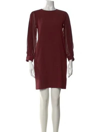 Pre-owned Reiss Crew Neck Mini Dress In Burgundy