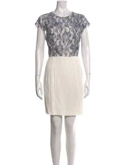 Pre-owned Reiss Crew Neck Mini Dress In Gray