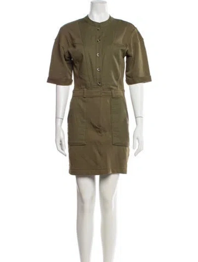 Pre-owned Reiss Crew Neck Mini Dress In Green