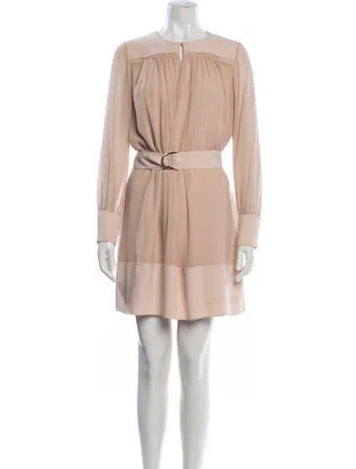 Pre-owned Reiss Crew Neck Mini Dress In Neutral