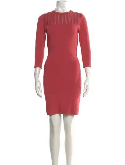 Pre-owned Reiss Crew Neck Mini Dress In Pink