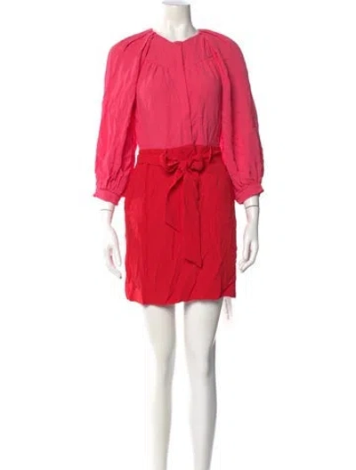 Pre-owned Reiss Crew Neck Mini Dress In Pink