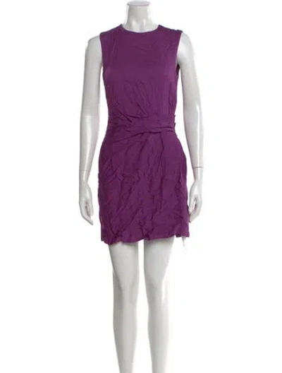 Pre-owned Reiss Crew Neck Mini Dress In Purple