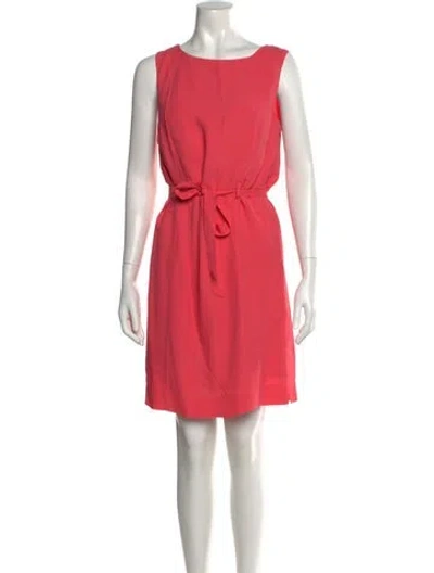 Pre-owned Reiss Crew Neck Mini Dress In Red