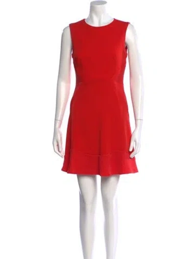 Pre-owned Reiss Crew Neck Mini Dress In Red