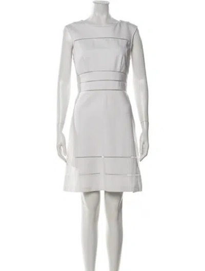 Pre-owned Reiss Crew Neck Mini Dress In White