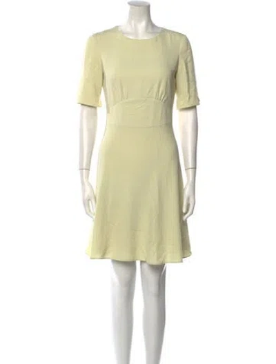 Pre-owned Reiss Crew Neck Mini Dress In Yellow