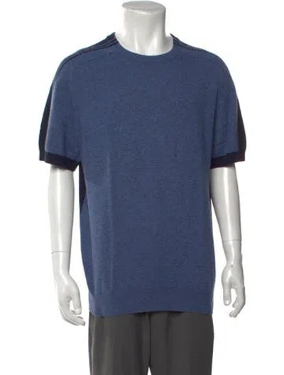 Pre-owned Reiss Crew Neck Short Sleeve Pullover In Blue