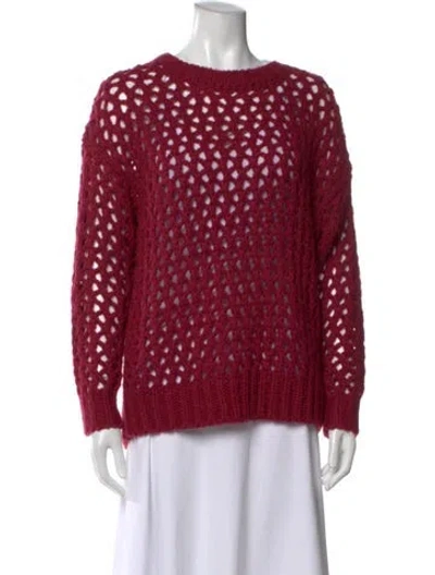 Pre-owned Reiss Crew Neck Sweater In Burgundy