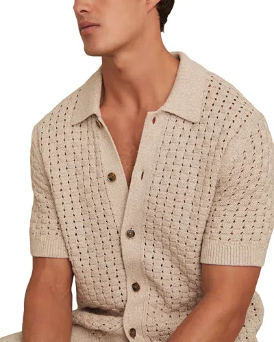 REISS CROCHET SHORT SLEEVE REGULAR FIT SHIRT