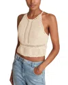 Reiss Womens Cream May Halterneck Crochet Cotton Top