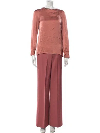 Pre-owned Reiss Crystal Embellishments Pant Set In Pink