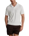 Reiss White Towelling Cable Knit Polo Shirt In White