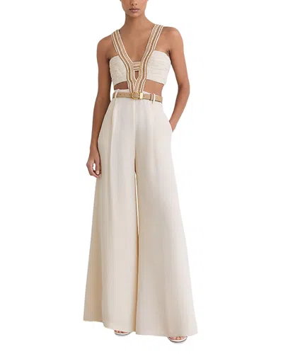 Reiss Cut Out Jumpsuit In Neutral