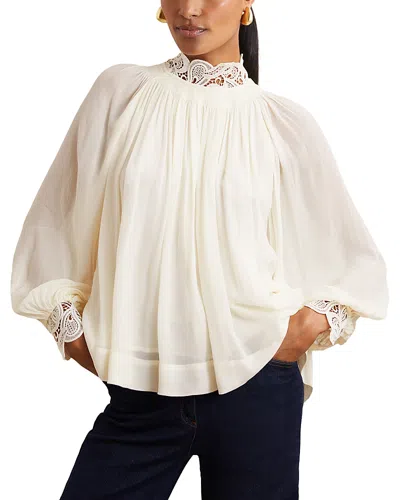 REISS CZARA LACE TRIM TOP