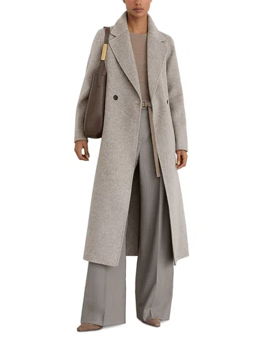 Reiss Daia Wool Blend Herringbone Coat In Gray