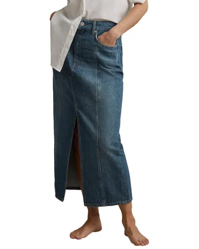Reiss Daila Denim Skirt In Blue