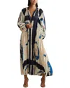 Reiss Daiya Placement Print Maxi Dress In Blue