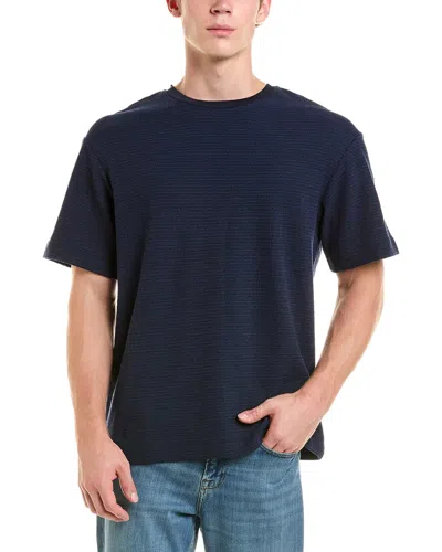 Reiss Daley Pique Stripe Cre T-shirt In Blue
