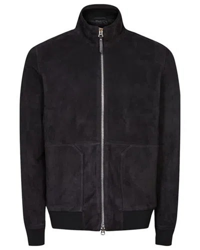 Reiss Damon Leather Jacket In Black