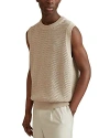 Reiss Soft Taupe Dandy Cotton Blend Crochet Vest In Soft Taupe