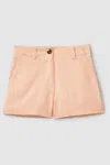 Reiss Dani - Apricot Dani Teen Linen Loose Fit Shorts In Apricot