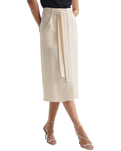 REISS REISS DANI BUTTON-UP SLIP SKIRT