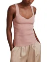 Reiss Blush Ribbed Sweetheart Neck Top In Pink