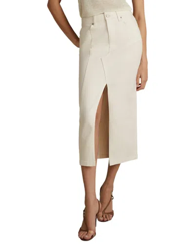 Reiss Danica Denim Pencil Skirt In Yellow