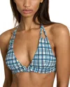 Reiss Daniella Printed Halter Bikini Top In Blue
