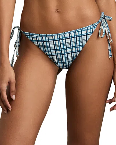 Reiss Daniella Printed String Bikini Bottom In Blue
